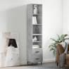 Highboard Concrete Grey 34.5x34x180 cm Engineered Wood Colour concrete grey Quantity in Package 1 Model 2 drawers 2 shelves 