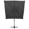 4-Tier Anthracite Garden Parasol - 250x250 cm Protection