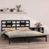 Bed Frame Black Solid Wood 180x200 cm Super King Size Colour black Size 180 x 200 cm 