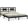 Black Solid Wood Bed Frame 180x200 cm Super King Size