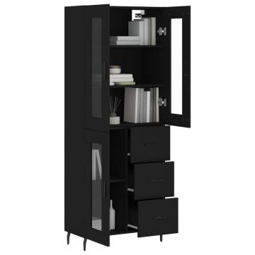 Stylish Highboard Black 69.5x34x180 cm - Durable & Elegant