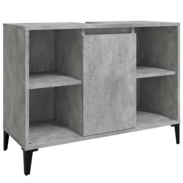 Concrete Grey Sink Cabinet - Stylish Bathroom Storage