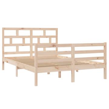 Solid Wood Pine Bed Frame 140x200 cm - Modern Design