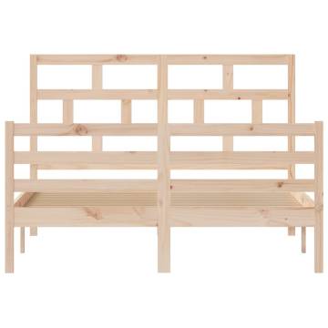 Solid Wood Pine Bed Frame 140x200 cm - Modern Design