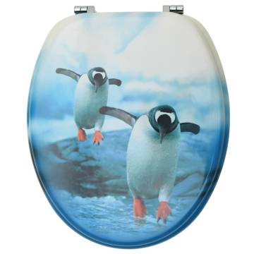 WC Toilet Seats with Lid - 2 pcs Penguin Design | HipoMarket