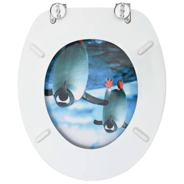 WC Toilet Seats with Lid - 2 pcs Penguin Design | HipoMarket