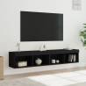 TV Cabinets with LED Lights 2 pcs Black 80x30x30 cm Colour black Quantity in Package 2 Width 80 cm 