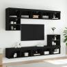 Stylish Black TV Cabinets with LED Lights - 2 pcs | Hipomarket UK