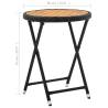 Tea Table Black 60 cm - Durable Poly Rattan & Acacia Wood