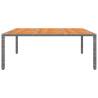 Garden Table 200x150 cm Acacia Wood & Poly Rattan – Grey