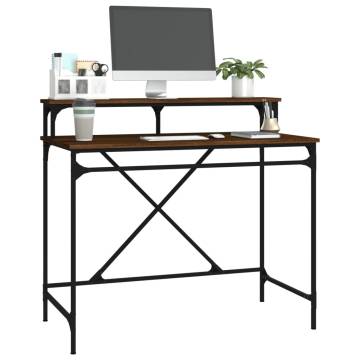 Industrial Brown Oak Desk - 100x50x90 cm | HipoMarket