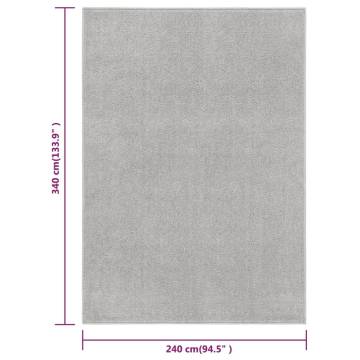 Rug Short Pile Light Grey 240x340 cm - Elegant Home Decor