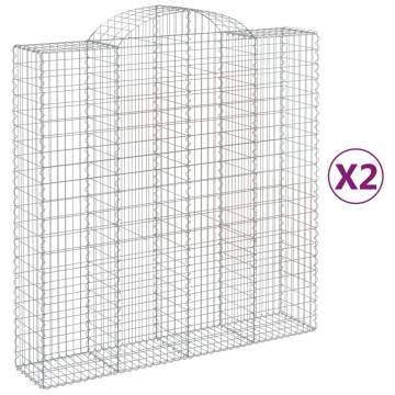 Arched Gabion Baskets 2 pcs 200x50x200 cm - Durable Design