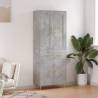 Highboard Concrete Grey 69.5x34x180 cm Engineered Wood Colour concrete grey Quantity in Package 1 Model 2 doors 2 drawers 