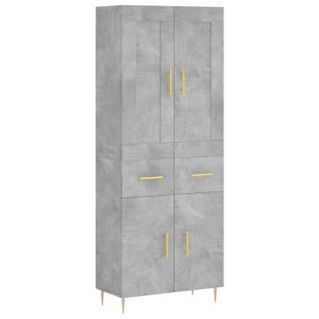 Stylish Highboard Concrete Grey - Quality Engineered Wood Furniture