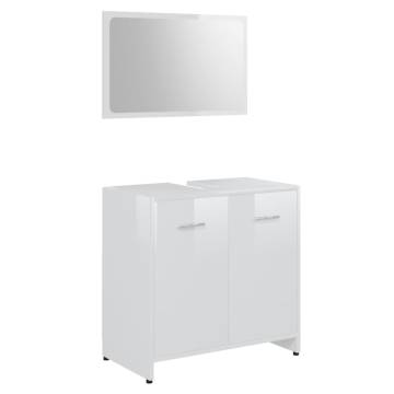 Stylish High Gloss White Bathroom Furniture Set