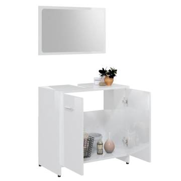 Stylish High Gloss White Bathroom Furniture Set