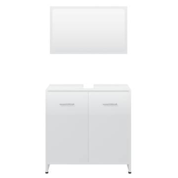 Stylish High Gloss White Bathroom Furniture Set