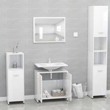 Stylish High Gloss White Bathroom Furniture Set