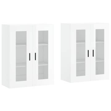 High Gloss White Wall Mounted Cabinets - 2 pcs | HipoMarket