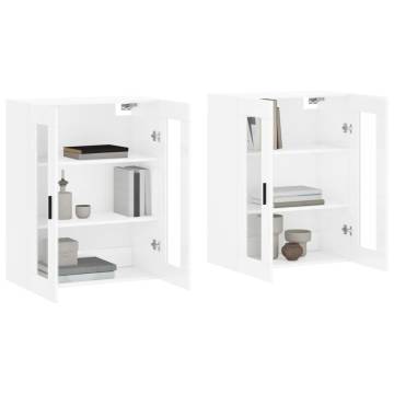 High Gloss White Wall Mounted Cabinets - 2 pcs | HipoMarket