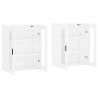 High Gloss White Wall Mounted Cabinets - 2 pcs | HipoMarket