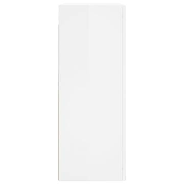 High Gloss White Wall Mounted Cabinets - 2 pcs | HipoMarket