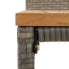 Stylish Bar Stools 2 pcs Grey Poly Rattan & Solid Wood Acacia