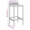 Stylish Bar Stools 2 pcs Grey Poly Rattan & Solid Wood Acacia