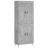 Stylish Highboard in Concrete Grey - 69.5x34x180 cm