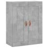 Stylish Highboard in Concrete Grey - 69.5x34x180 cm