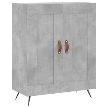 Stylish Highboard in Concrete Grey - 69.5x34x180 cm