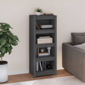 Book Cabinet Grey 50x35x125.5 cm - Solid Pine Wood Storage