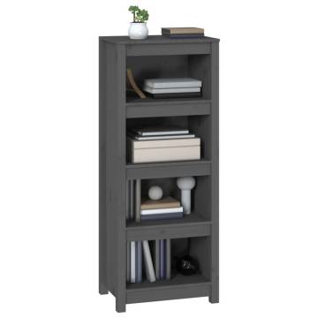 Book Cabinet Grey 50x35x125.5 cm - Solid Pine Wood Storage