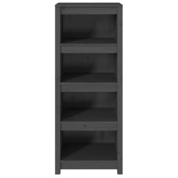 Book Cabinet Grey 50x35x125.5 cm - Solid Pine Wood Storage