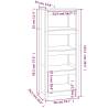 Book Cabinet Grey 50x35x125.5 cm - Solid Pine Wood Storage