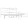 Elegant White Metal Bed Frame with Headboard & Footboard - 180x200cm