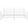 Elegant White Metal Bed Frame with Headboard & Footboard - 180x200cm