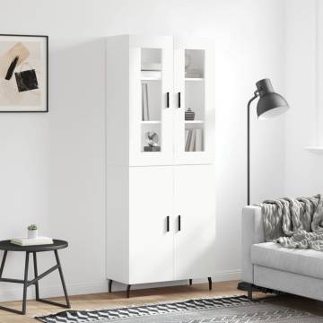 Stylish Highboard White 69.5x34x180 cm - Hipomarket