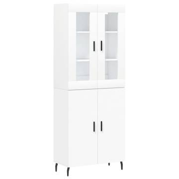 Stylish Highboard White 69.5x34x180 cm - Hipomarket