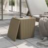 Stylish Light Brown Garden Table with Storage Compartment