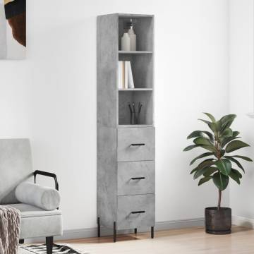 Highboard Concrete Grey - Stylish Engineered Wood Storage