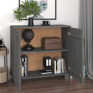 Sideboard HAMAR Dark Grey | Solid Pine Wood 85x35x80 cm