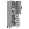 Stylish Highboard Concrete Grey - 69.5x34x180 cm - HipoMarket