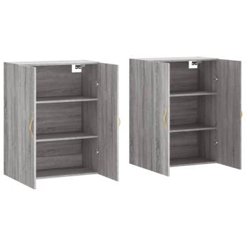 Wall Mounted Cabinets 2 pcs Grey Sonoma - Stylish Storage