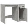 Elegant Concrete Grey Desk - 100x49x75 cm Engineered Wood