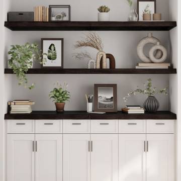 Wall Shelf Dark Brown - Solid Oak 180x50 cm | Hipomarket