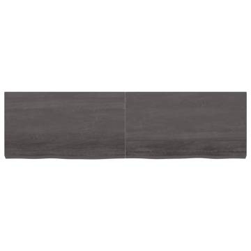 Wall Shelf Dark Brown - Solid Oak 180x50 cm | Hipomarket