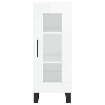 Stylish Highboard High Gloss White | 34.5x34x180 cm