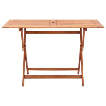 Folding Garden Table 120x70 cm | Solid Eucalyptus Wood